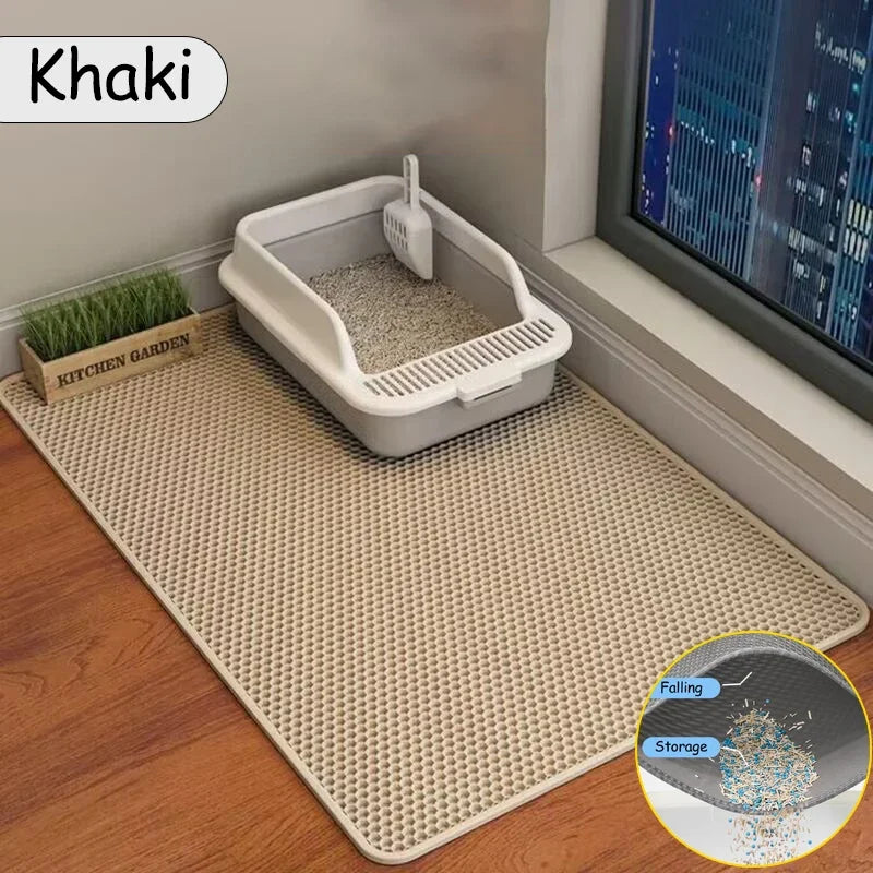 Double-Layer Waterproof Cat Litter Mat – Non-Slip, Washable EVA Material