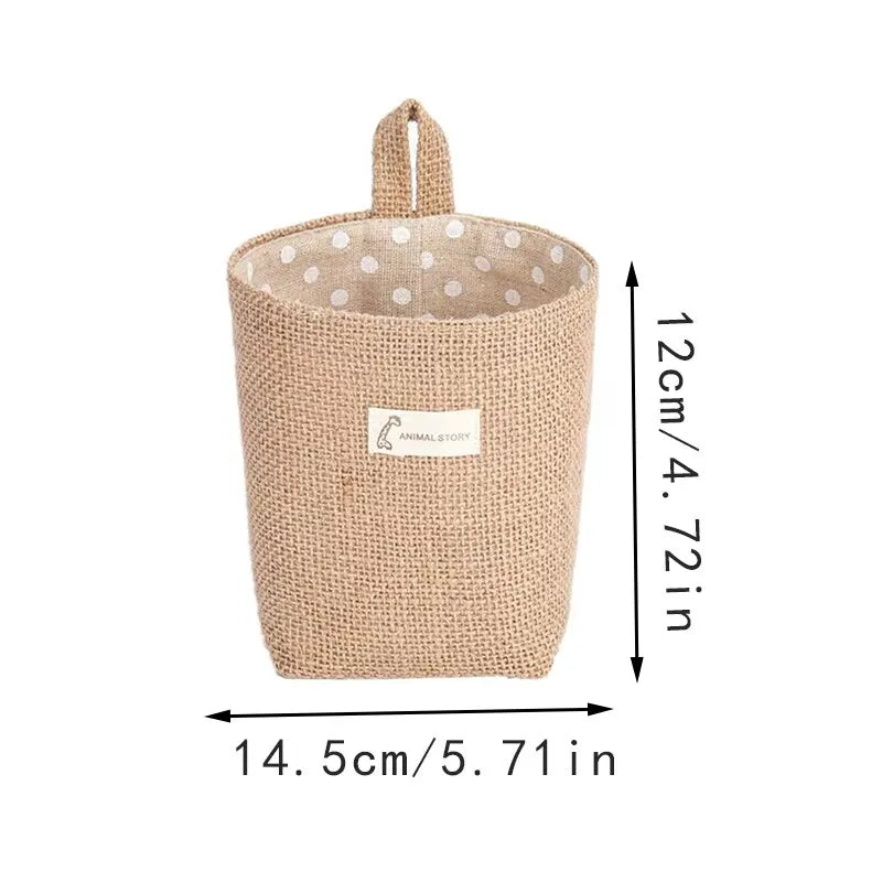 Cotton &amp; Linen Hanging Wall Storage Sack – Modern Organizer