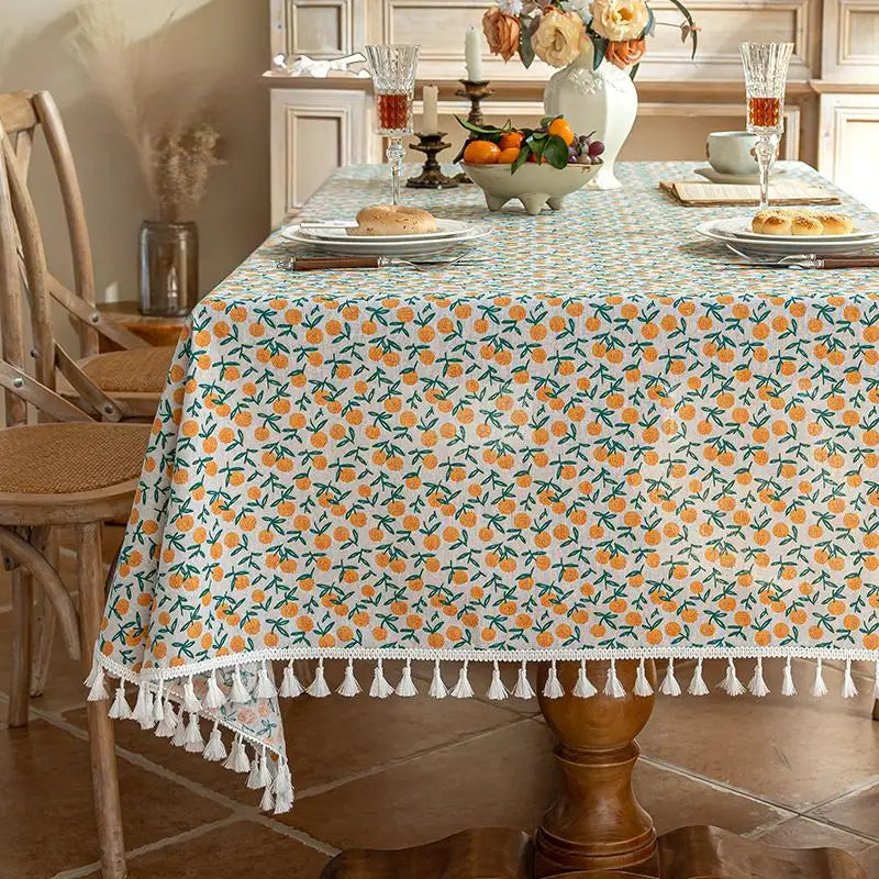 Thanksgiving-Inspired Pastoral Tablecloth – Oilproof &amp; Decorative