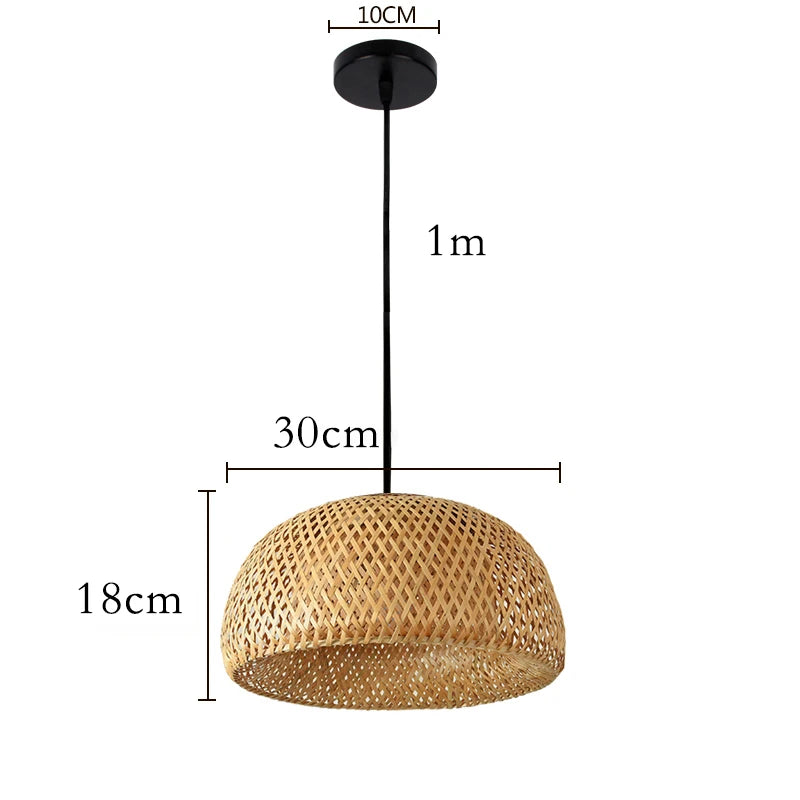 Handwoven Bamboo Pendant Light – Hanging Lamp
