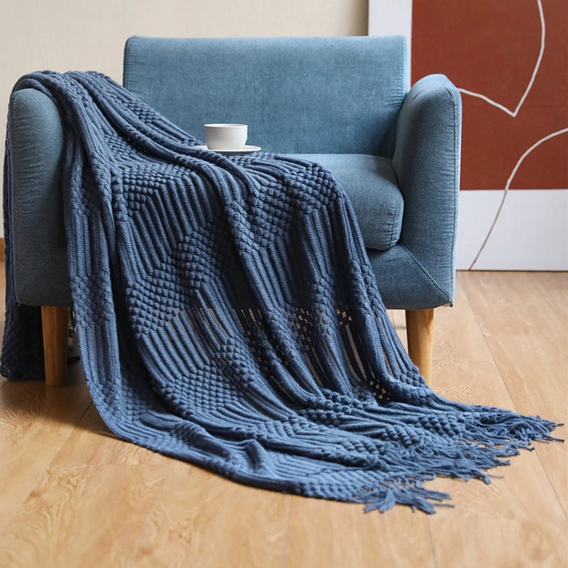 Cozy Knit Throw Blanket – Soft, Lightweight &amp; Travel-Friendly