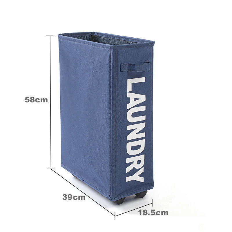 Foldable Laundry Basket with Wheels – Oxford Fabric