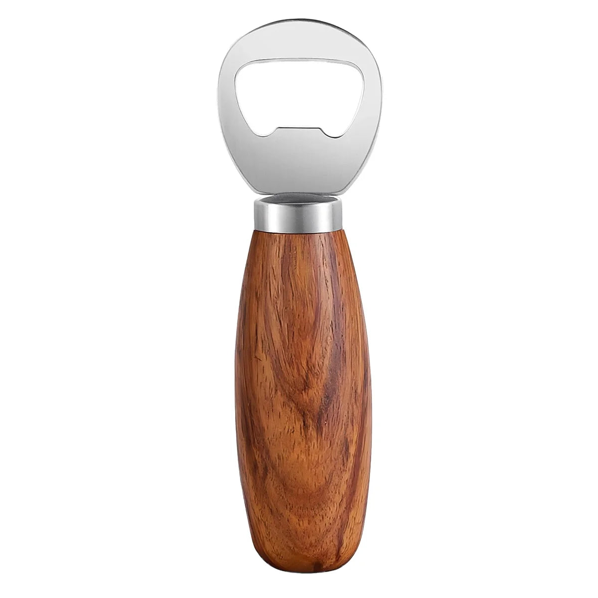 Wood Handle Stainless Steel Bottle Opener – Durable &amp; Easy to Use