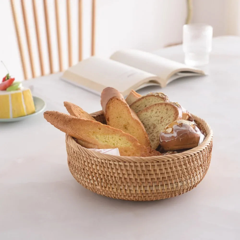 Woven Rattan Fruit Basket – Small, Medium, Large Sizes