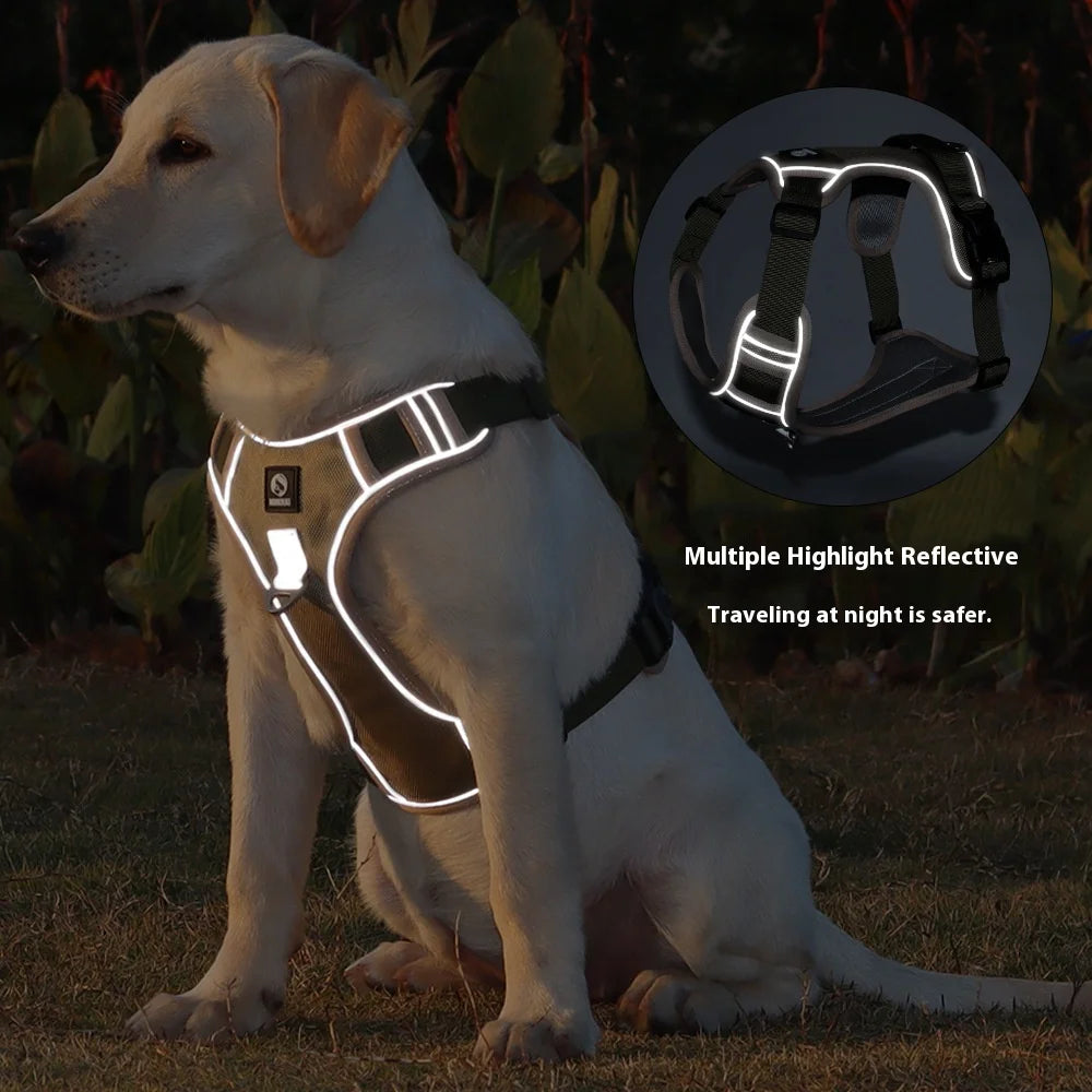 Anti-Pull Reflective Dog Harness – Adjustable, Chew-Proof, Durable for Large Dogs