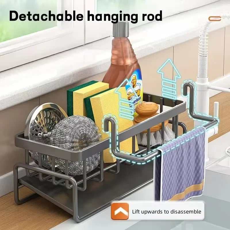 Compact Plastic Sponge Holder for Kitchen Sink – Drip-Dry Design