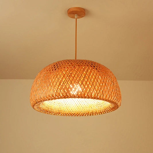 Handwoven Bamboo Pendant Light – Hanging Lamp
