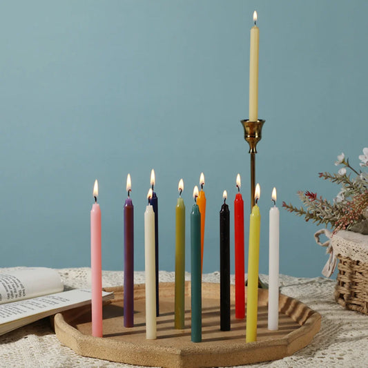 Colored Flame Stick Candles – Handcrafted Paraffin Wax
