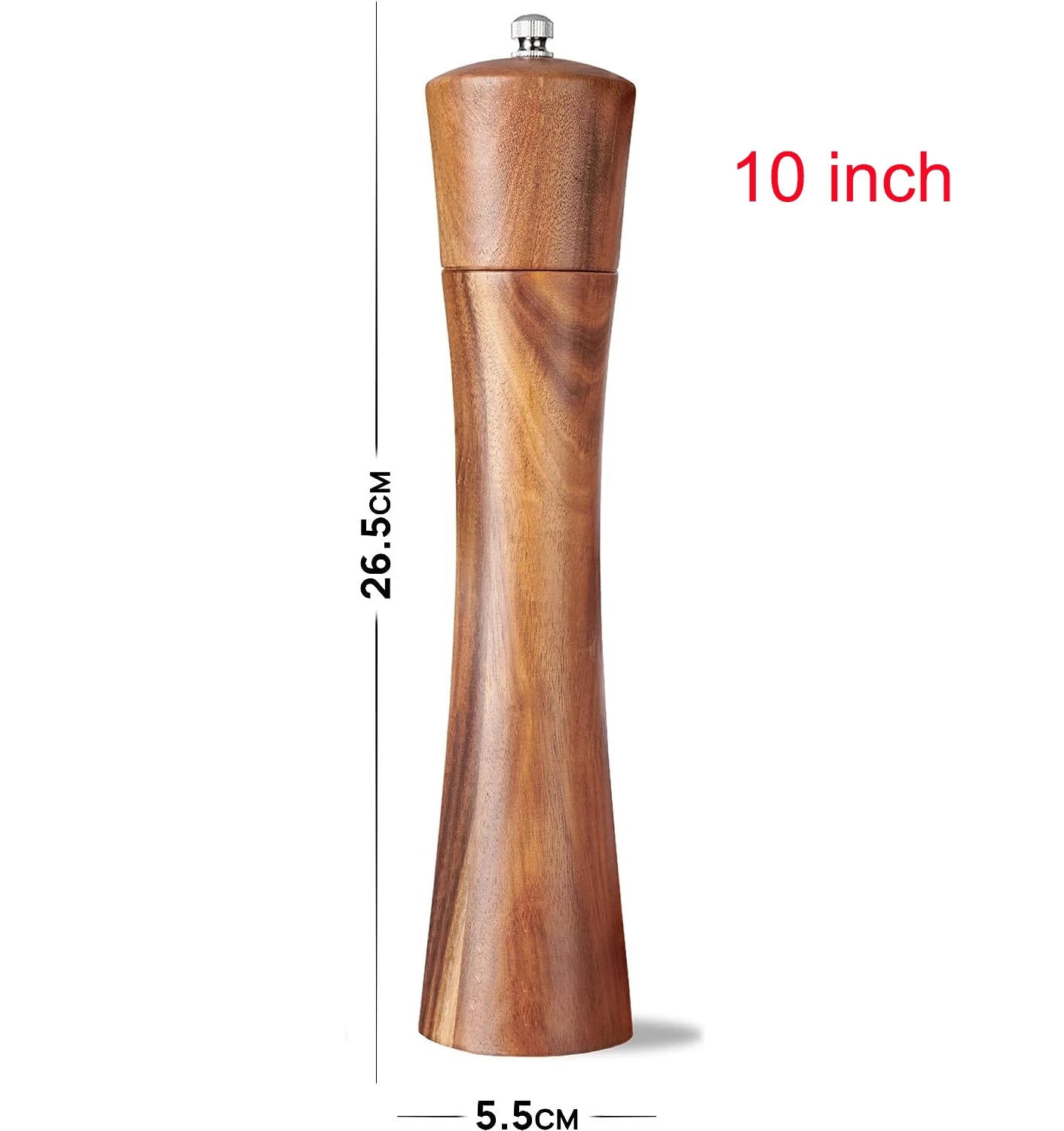Acacia Wood Salt &amp; Pepper Grinder – Adjustable Ceramic Mill