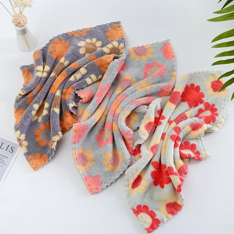 Sunflower Print Kitchen Dishcloths – Set of 4