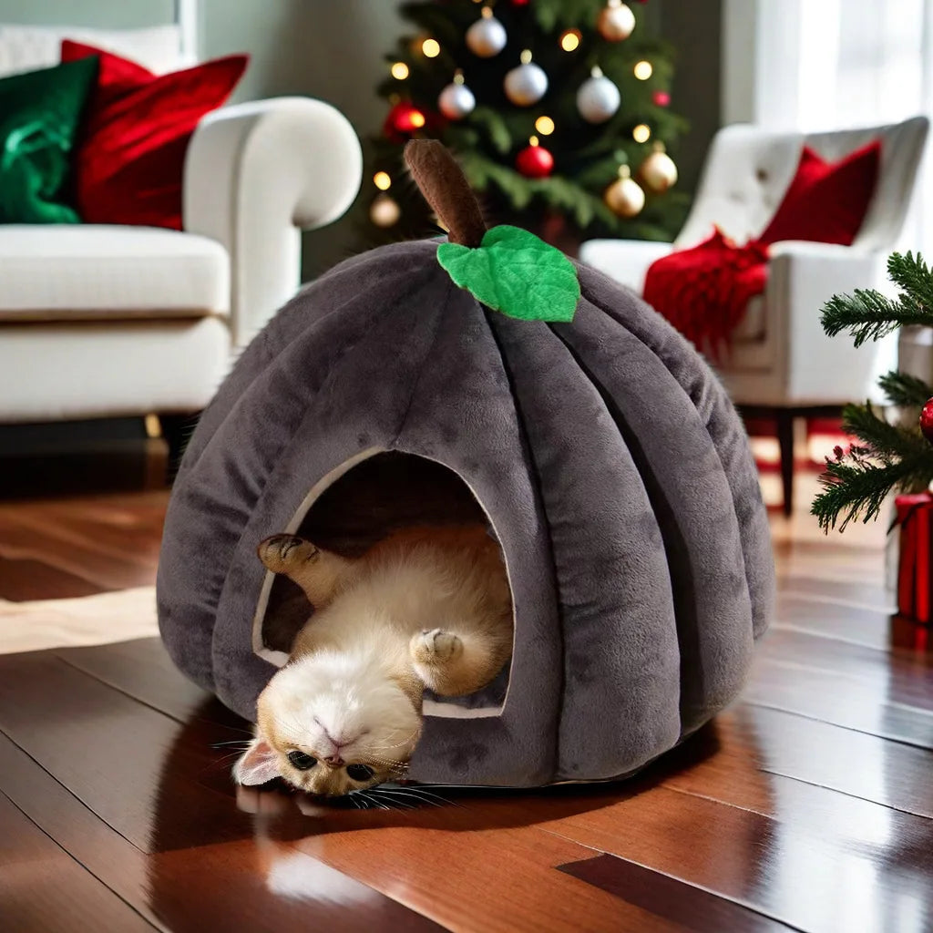 Plush Cat Bed – Cozy House for Cats
