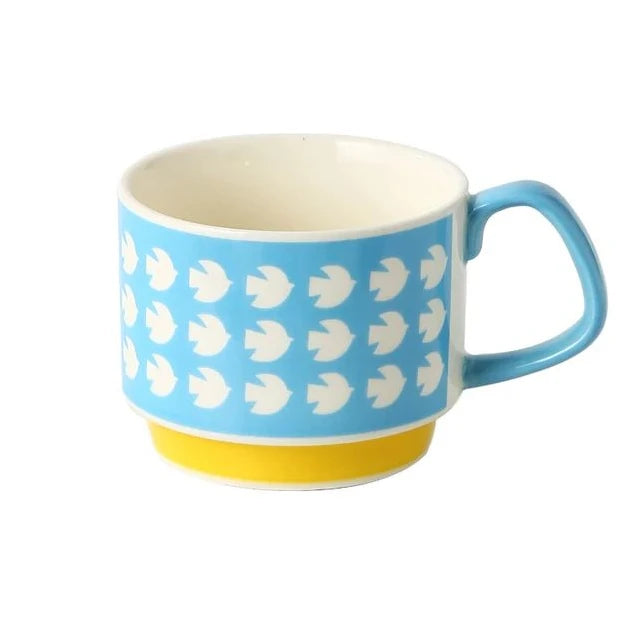 300 ml Colorful Pattern Ceramic Coffee Mug, 10 oz