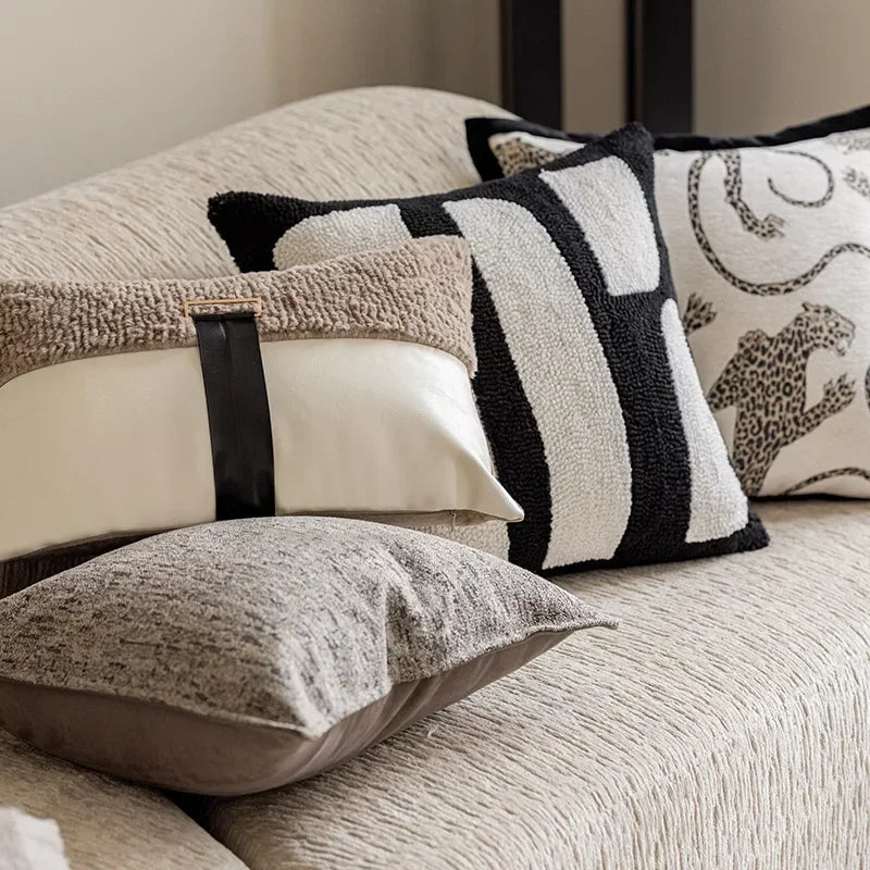 Modern Minimalist Embroidered Pillow Covers
