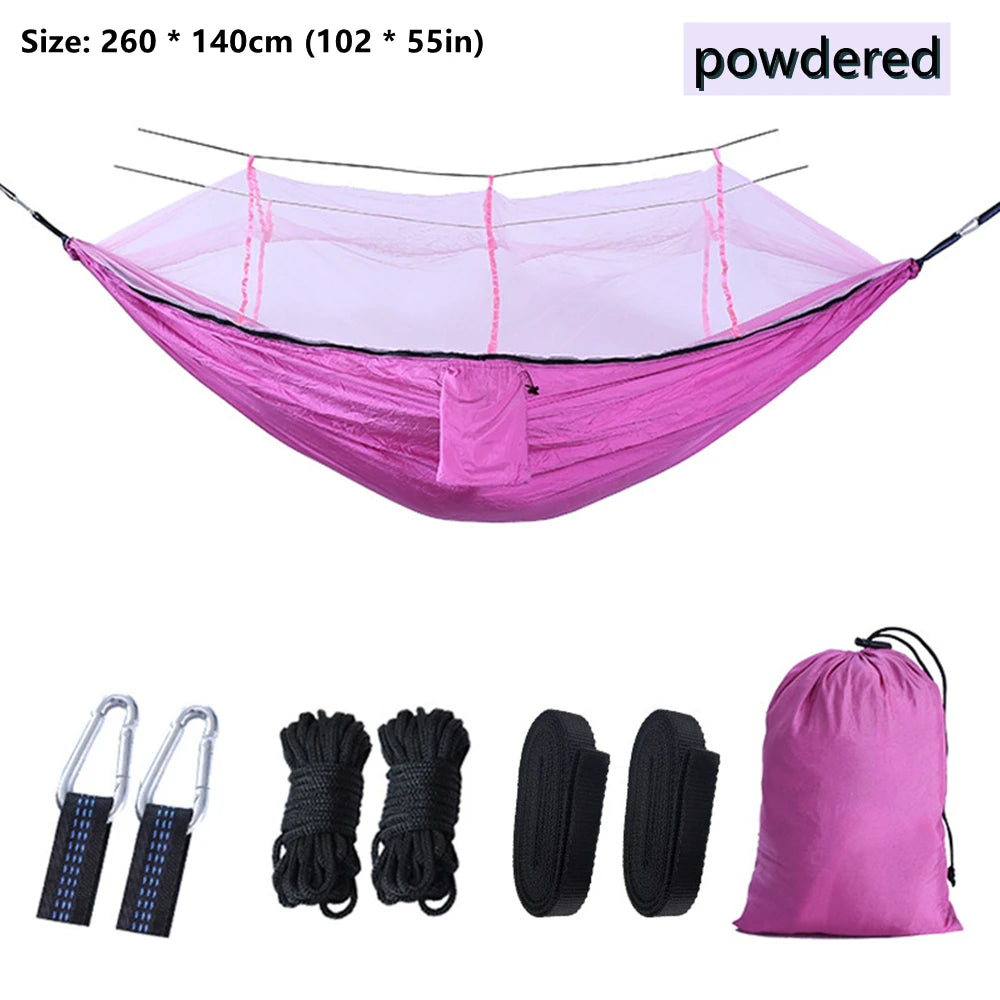 Double Hammock with Mosquito Net – Lightweight Outdoor Camping Swing