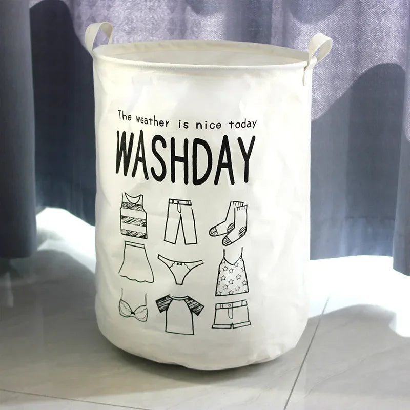 Collapsible Cotton Laundry Basket – Large &amp; Foldable