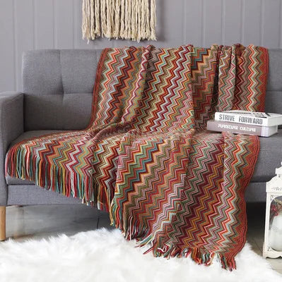 Boho Woven Aztec Throw Blanket