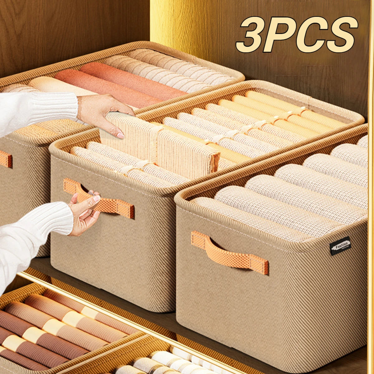 Foldable Clothes Storage Box with Steel Frame and Handles – Multiple Sizes