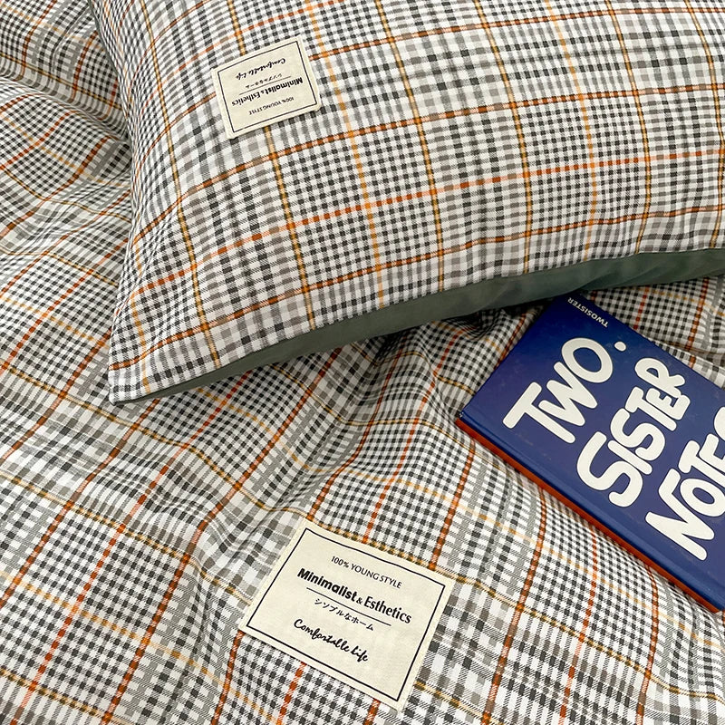 Soft Cotton Duvet Cover Set with Flat Sheet &amp; Pillowcases – 3/4 Piece Bedding Set