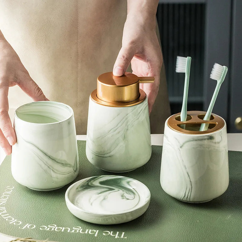 Ceramic Bathroom Accessories Set – 4-Piece