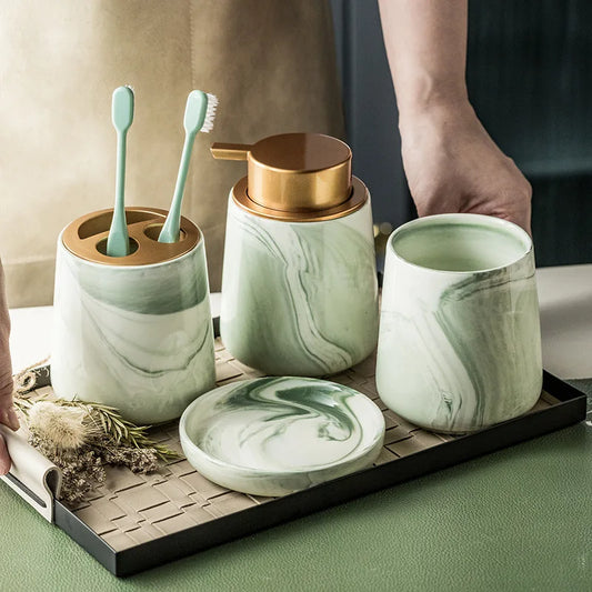Ceramic Bathroom Accessories Set – 4-Piece