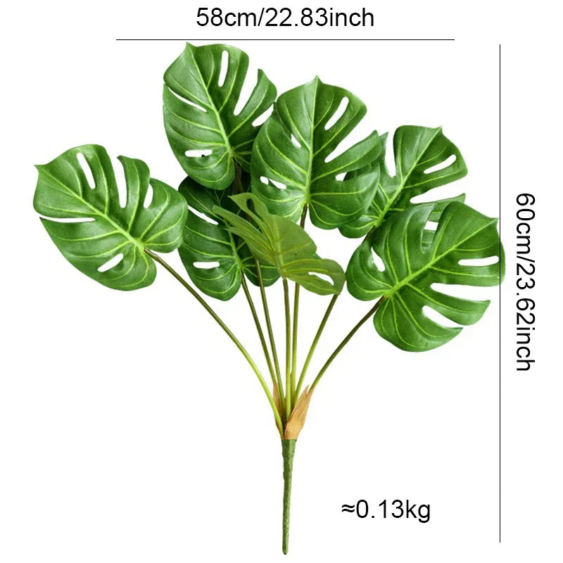 Artificial Tropical Green Leaf Branch – Realistic Faux Plant Décor