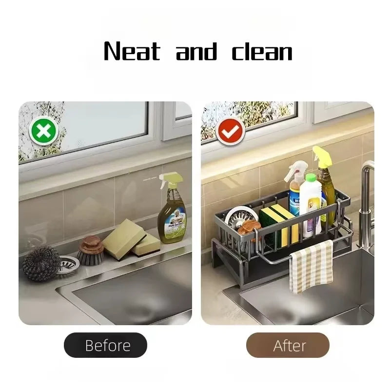 Compact Plastic Sponge Holder for Kitchen Sink – Drip-Dry Design