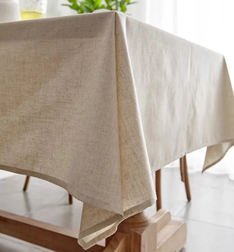 Ruffled Cotton Linen Tablecloth – Nordic Style, Oilproof &amp; Elegant Design