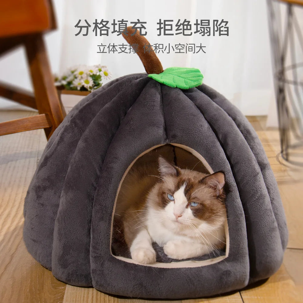 Plush Cat Bed – Cozy House for Cats