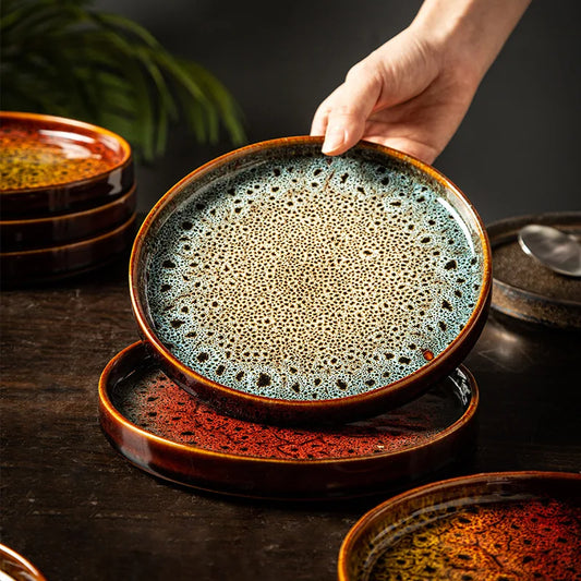 Kiln Glazed Ceramic Plate – Rustic Elegance