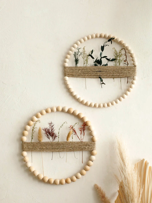 Wooden Plant Wall Hanging Decor – Modern Natural Art Piece