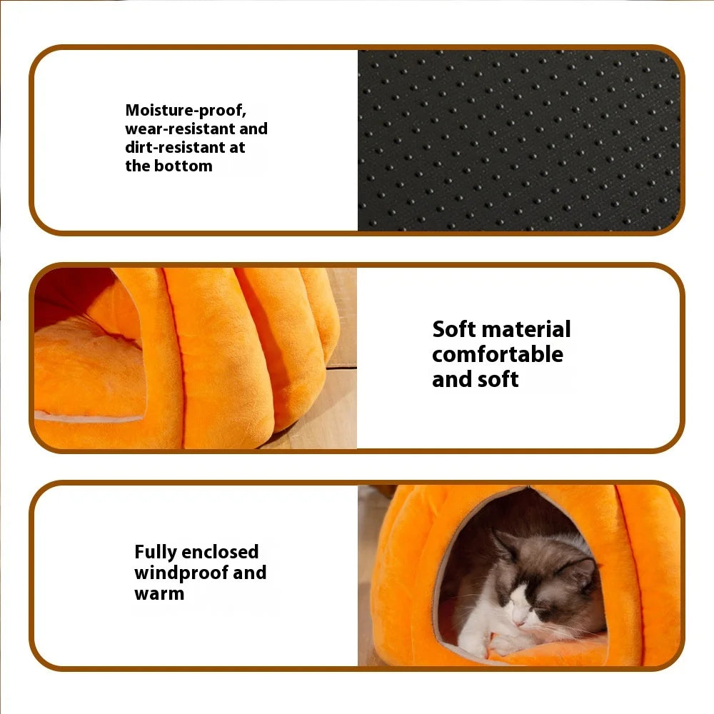 Plush Cat Bed – Cozy House for Cats