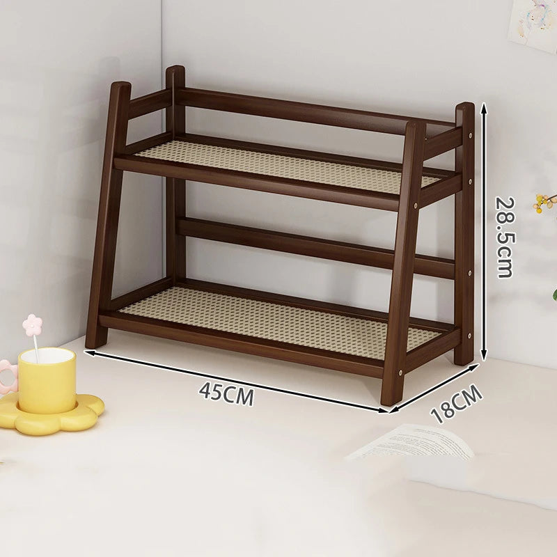 2-Tier Bamboo Multi-Purpose Storage Shelf for Kitchen or Bathroom