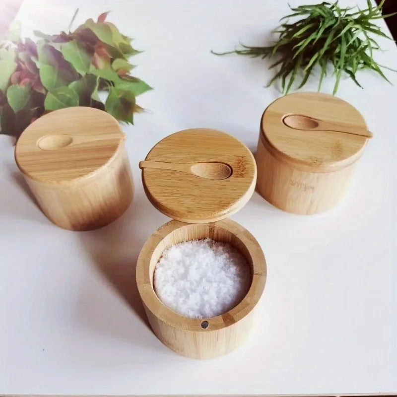 Magnetic Seasoning Box with Spoon – Compact &amp; Modern Spice Storage