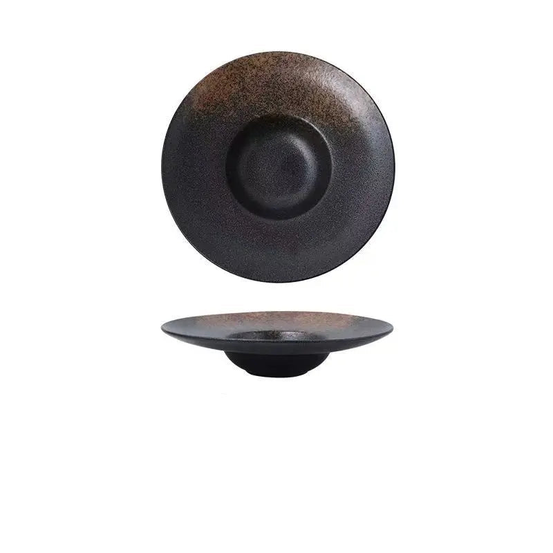 10-Inch Ceramic Straw Hat Plate – Minimalist Dinnerware