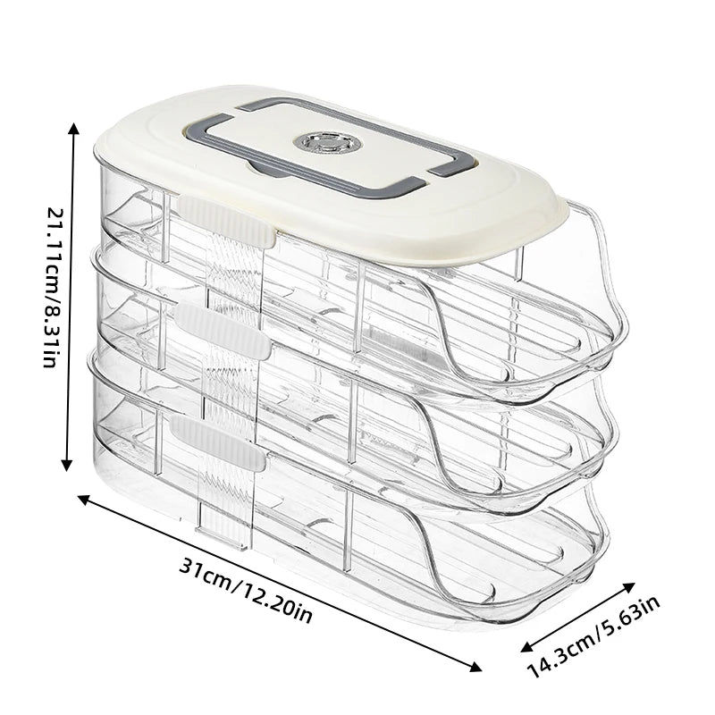 Stackable Egg Storage Box – Clear Plastic Refrigerator Organizer, Single/Double Row