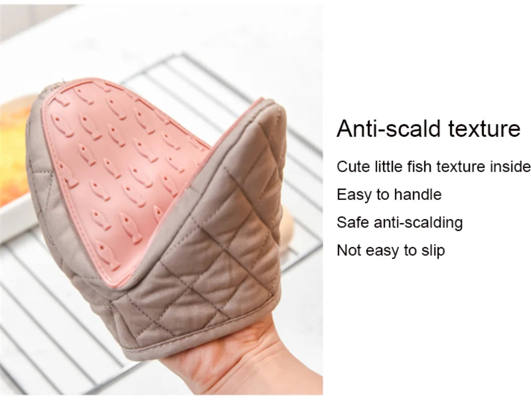 Silicone &amp; Cotton Heat-Resistant Oven Glove