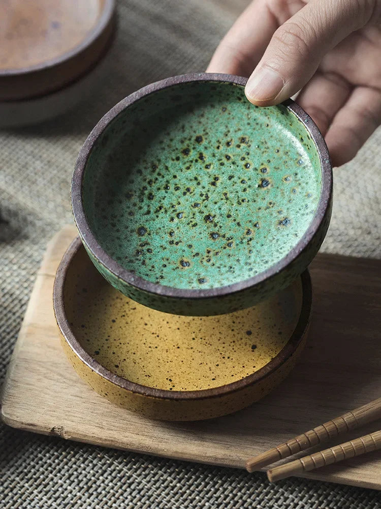 Retro Ceramic Round Sauce Dish Hot Pot