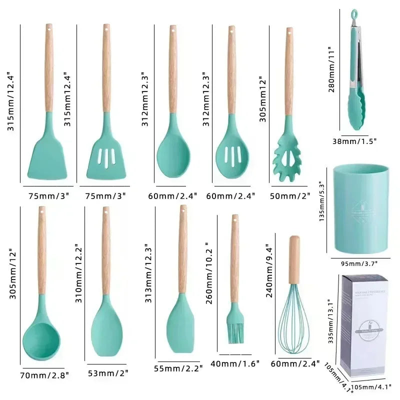 Silicone Cooking Tool Set – Eco-Friendly &amp; Heat-Resistant