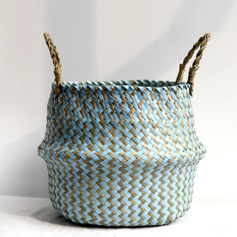 Handwoven Wicker Wall Basket – Foldable Multi-Purpose Storage &amp; Flower Display