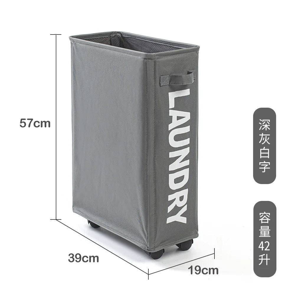Foldable Laundry Basket with Wheels – Oxford Fabric