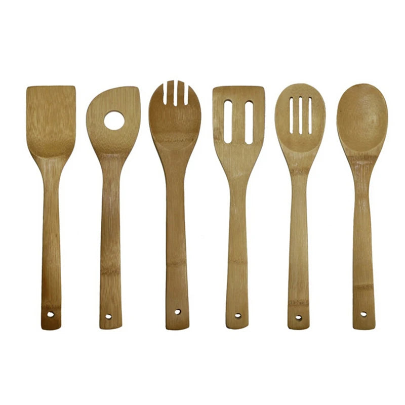 6-Piece Bamboo Kitchen Utensil Set – Eco-Friendly &amp; Durable