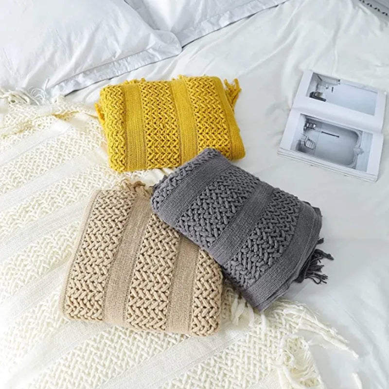 Soft Acrylic Knit Throw Blanket