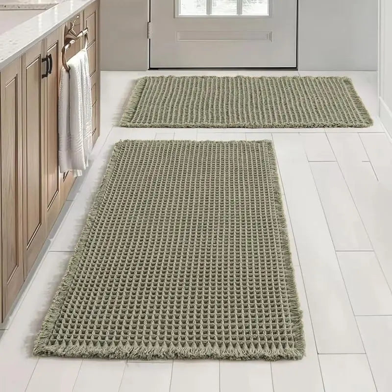 2-Piece Non-Slip Absorbent Floor Mat Set for Bathroom & Home