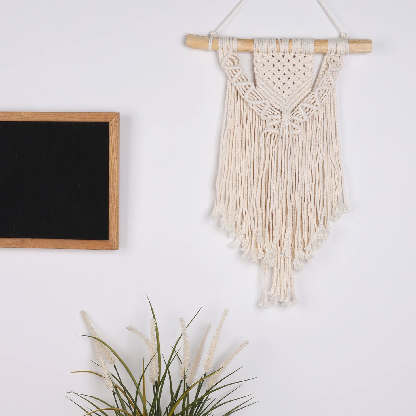 Hand-Woven Macrame Wall Hanging – Boho Cotton Tapestry
