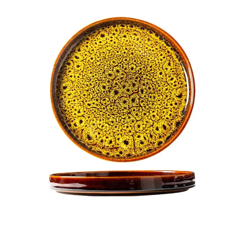 Kiln Glazed Ceramic Plate – Rustic Elegance