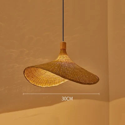 Handwoven Bamboo Pendant Light – Hanging Lamp