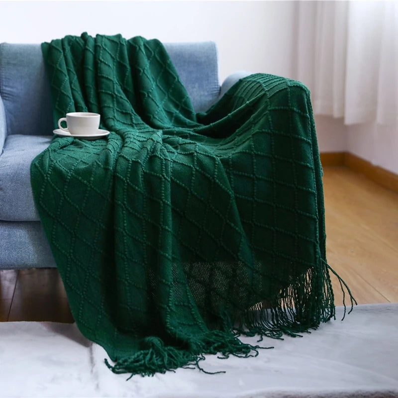 Cozy Knit Throw Blanket – Soft, Lightweight &amp; Travel-Friendly