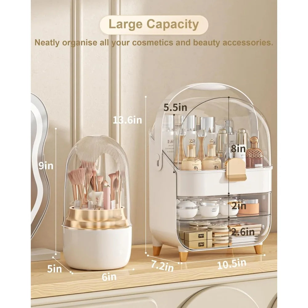 3-Tier Skincare Organizer with Transparent Drawers