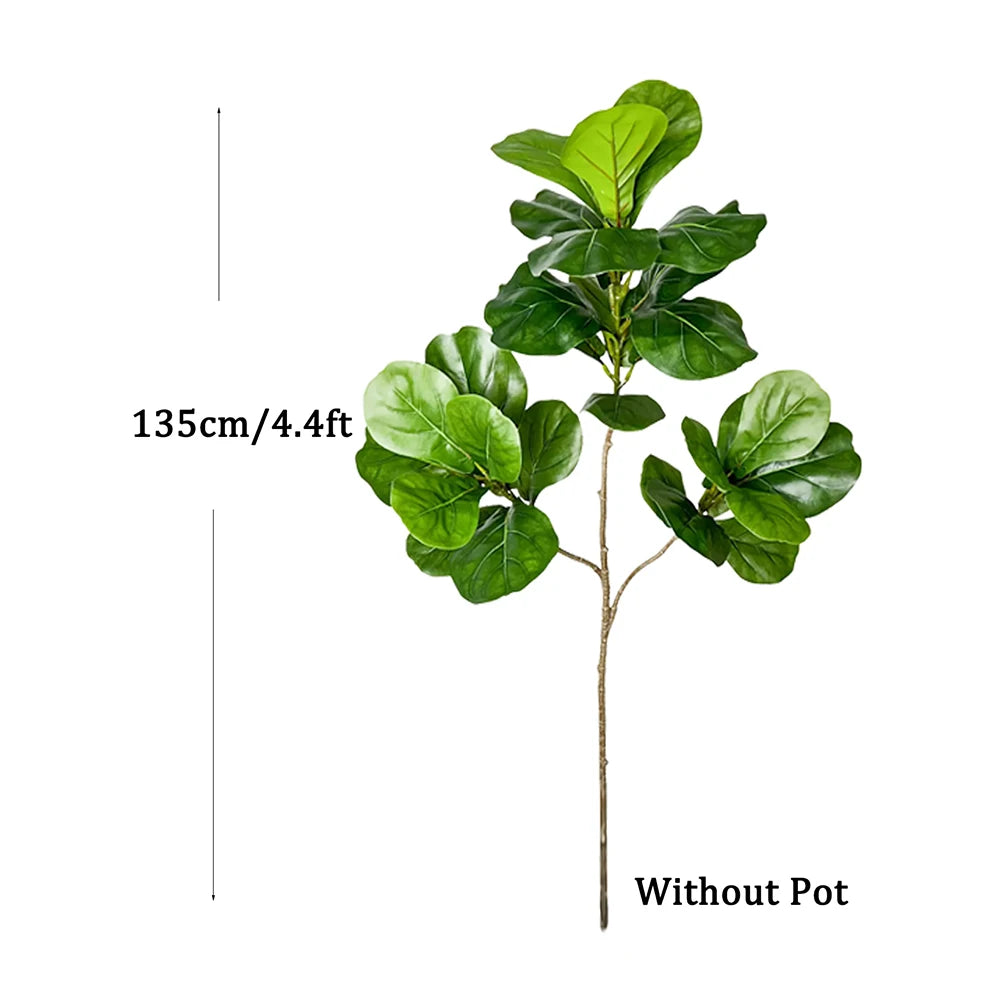 Artificial Fiddle Leaf Ficus Tree – 27.5" to 53" Faux Tropical Floor Plant