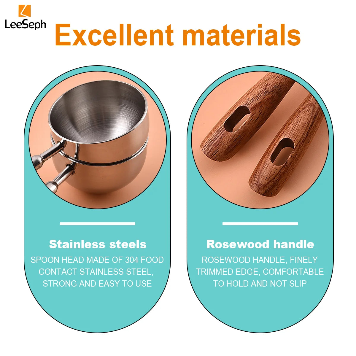 Stainless Steel Coffee Measuring Spoon with Rosewood Handle